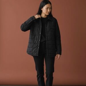 Women's Black Quilted Shacket